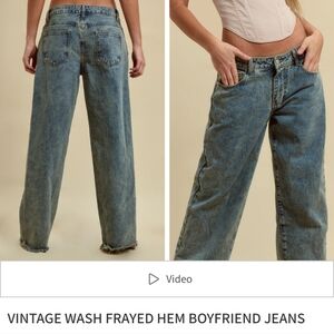 PRETTY LITTLE THING vintage‎ wash frayed hem boyfriend jeans size 12 NWT